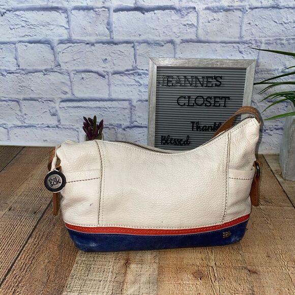 THE SAK Soft Leather Hobo Shoulder Bag Colorblock - Picture 7 of 12